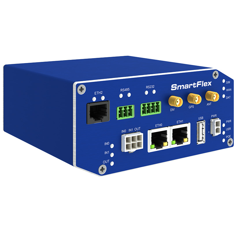 SmartFlex, EMEA/LATAM/APAC, 3x Ethernet, 1x RS232, 1x RS485, PoE PSE, Metal, Without Accessories